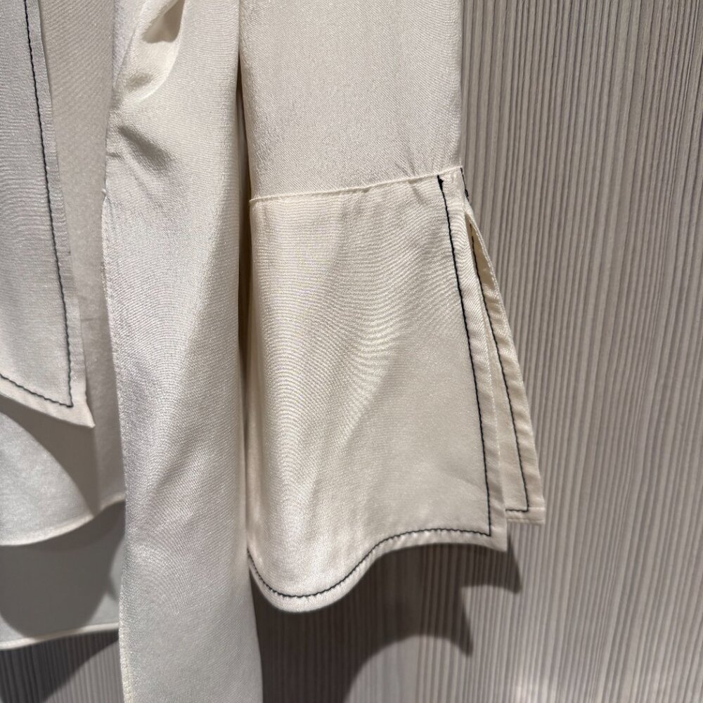 Alice + Olivia Ivory Blouse with Tie Detail - Picture 2 of 13